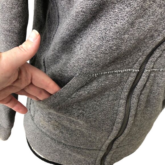 RARE Polo Ralph Lauren XS Full Zip HTR Gray Waffle Hoodie Pony Jacket Cotton Y2K - Picture 6 of 15